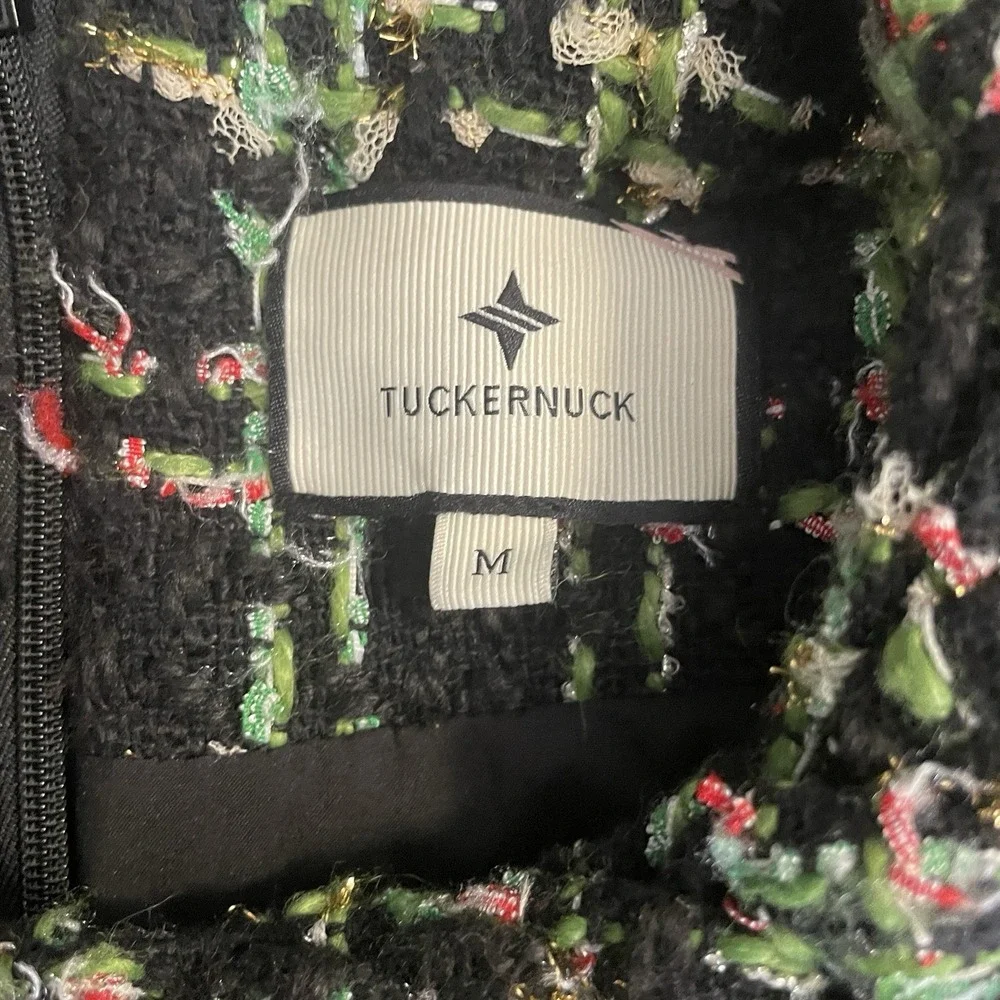 TUCKERNUCK Womens Sz M Holly Tinsel Tweed Long Sleeve Jackie Dress Boucle Luxe - Picture 9 of 11